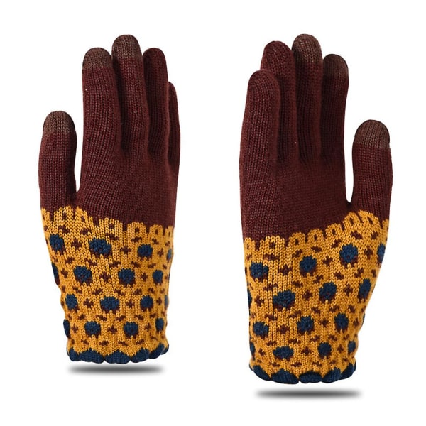 Pekskärm Vintervarma handskar Stickade helfingerhandskar Fleecefoderhandske