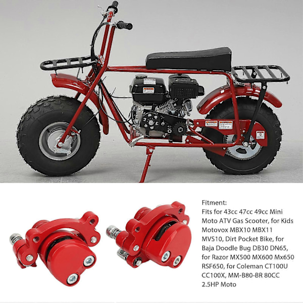 Etu- ja takalevyjarrusatula metallia 50 mm reiän keskiöetäisyys Jarrusatula jarrupalalla 43cc 47cc 49cc ATV:hen