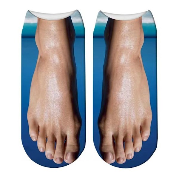 6 par (37-43) 3D stoff flip-flops og sko simuleringsstrømper morsomme og søte sokker egnet for vennegjenger og triksaktiviteter