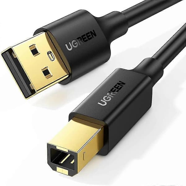 UGREEN 1m Højhastigheds USB 2.0 Printerkabel til HP Canon Epson USB Type B Han til A Han Kabel