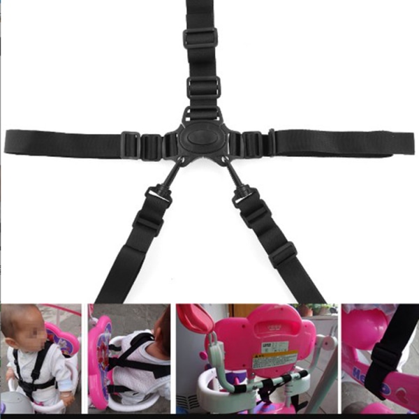 #Point Baby Säkerhetssele Fäste 1 Justerbar Baby Swivel Hook Bälte för Baby Högstol Vagn och Barnvagn (Svart)#