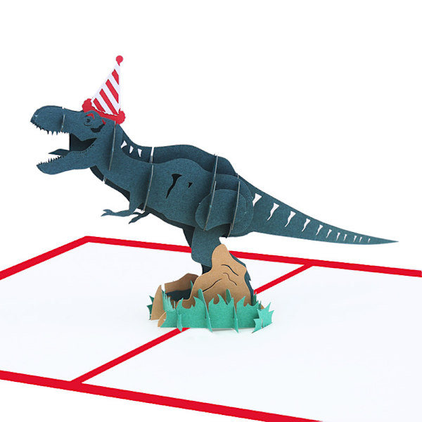 /#/5 Joululahjakortti syntymäpäivä dinosaurus 3D onnitteluauto/#/