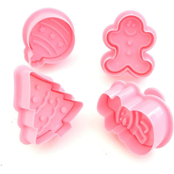 *4 st 3D Julgran Snögubbe Lykta Pepparkaksgubbe Bakning*