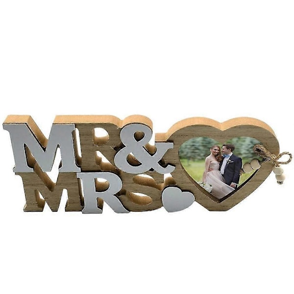 Mr. og Mrs. Bilderamme Tre Engelsk Bokstaver Bryllupsbilderamme