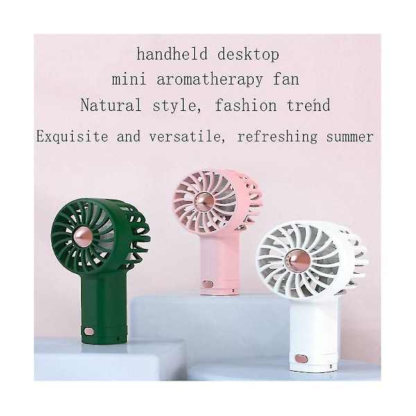 Handhållen Mini Fläkt Cool Aromaterapi Liten Fläkt Inbyggd Aromaterapi USB-laddning Tyst Liten Fläkt W