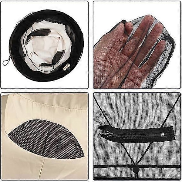 Myggenet Hat Solhat Bucket Hat med Skjult Net Mesh til Fiskeri Vandring Biavl