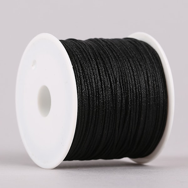 #(180m) 1mm Nylon Handvirkningsgarn för DIY-halsband Smyckestillverkning Svart#