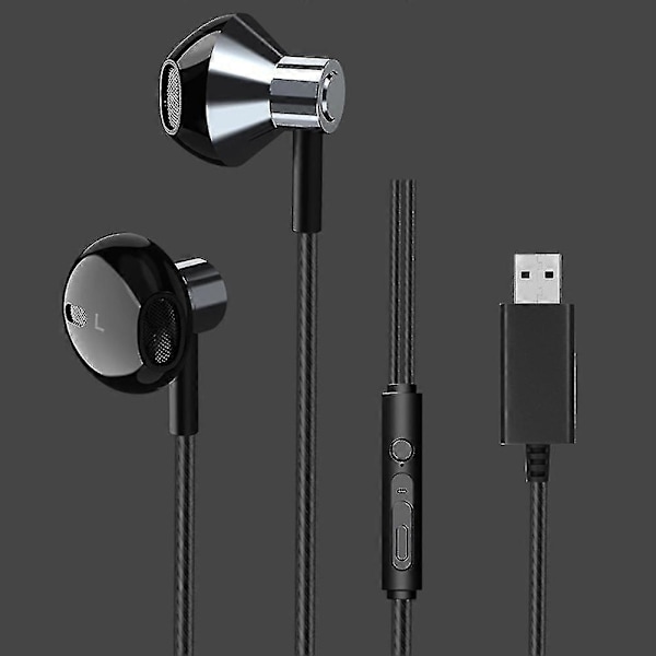 Online-möte med mikrofon USB-hörlurar för PC Laptop Trådstyrd Stereo