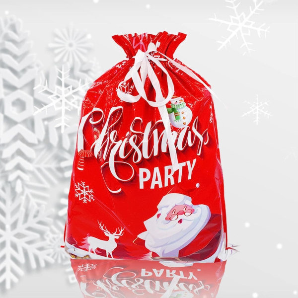 #6stk julegaveposer, slik emballage med snoretræk 44x57cm#