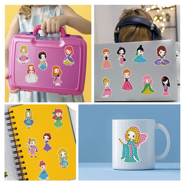 #Timanttimaalaus, Timanttimaalaus DIY Tarrat (Prinsessa)#