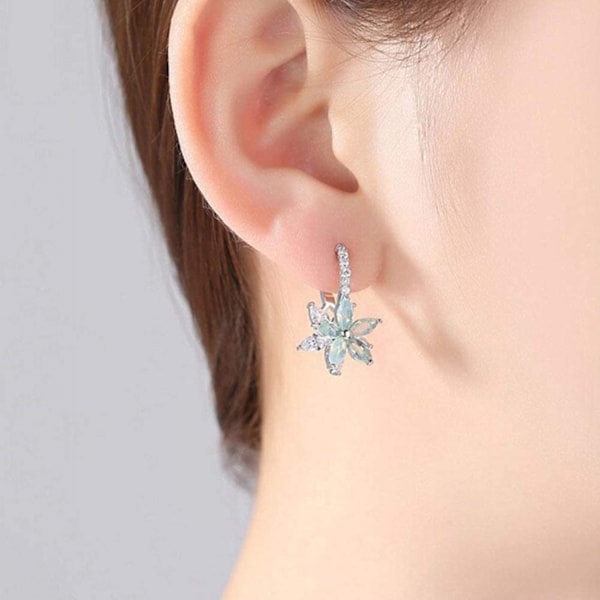#par øreringe sterling sølv blomst#