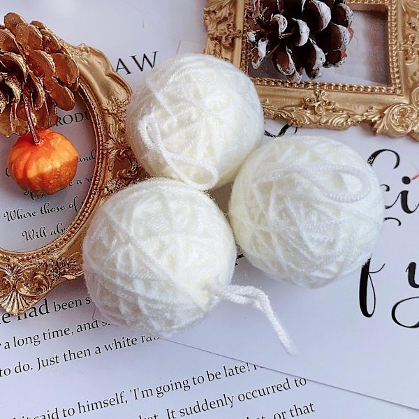 6 st Julgranskulor Handgjorda Mjuk Textur Dekorera Skum Blomsterbukett Ulllindningskula För Jul KaesiVinröd