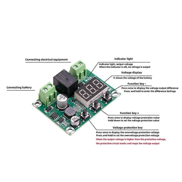 4 st 6V-80V Batterispänningsskyddsmodul Högspänning Underspänning Batterifrånkoppling Utgångsskyddskort