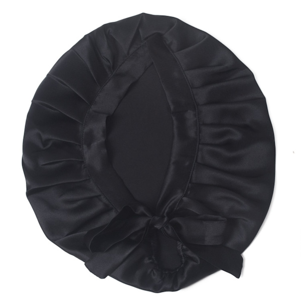 #Satiini Unihattu - Suojaa hiukset nukkuessasi Musta#