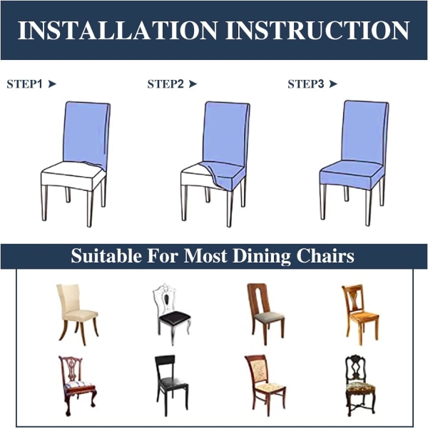 6-osaiset Stretch-ruokailutuolin päälliset, universal pestävä chai