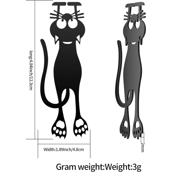 4 STK Kat søde bogmærker- tegneserie kreativt bogmærke Genanvendeligt Pers