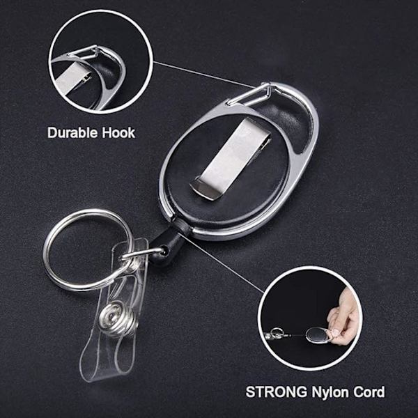 #(3 stk) Badgeholder med Yoyo og holdbar snor til visitkort  studenterkort  mærket buskort  beskyttelse af dine badges#