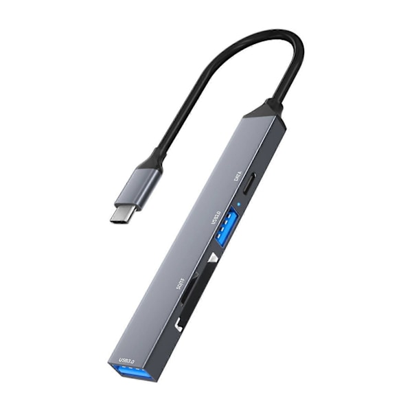USB 3.0 Utvidelseshub med SD-kortleser Plug-and-Play Rask Dataoverføring Koble Splitter Hub Hjemmeforsyning