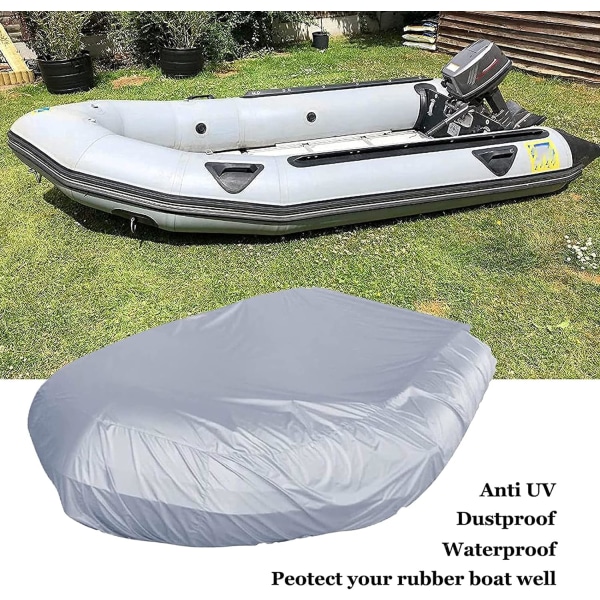 #UV-bestandig oppblåsbart båttrekk, grå, 380*94*46cm#