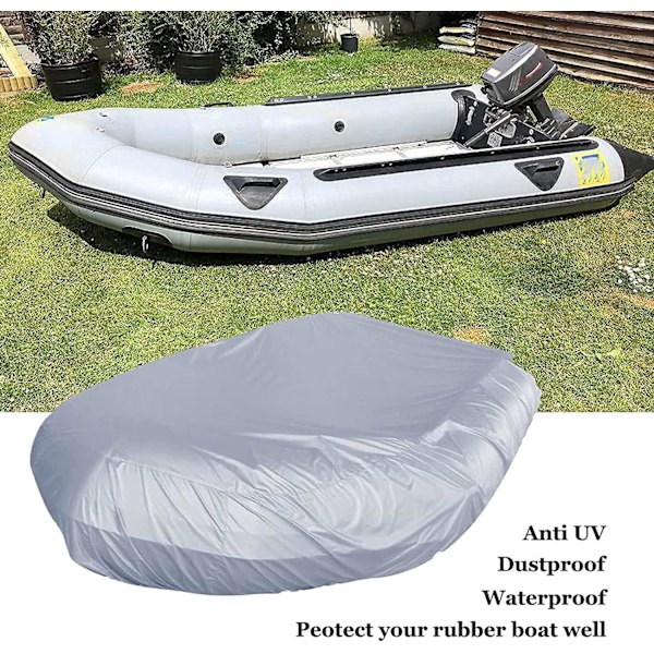 #UV-resistent uppblåsbar båtöverdrag, grå, 380*94*46cm#