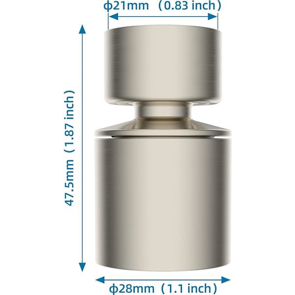 #Køkkenvask-luftblander 2 Tilstande Filter Vandbesparende Adapter med (FM22)#