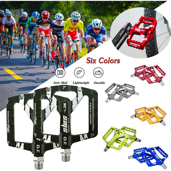 /#/Sykkelpedal 9/16 tommer MTB landeveissykkelpedal i aluminiumlegering uten sl/#/