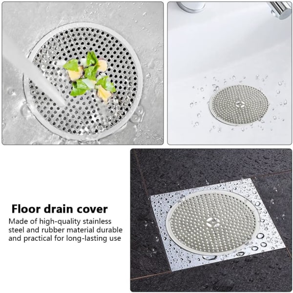 2-pack Duschpluggfilter Avloppsplugg Dräneringsfilter Hårfälla 11
