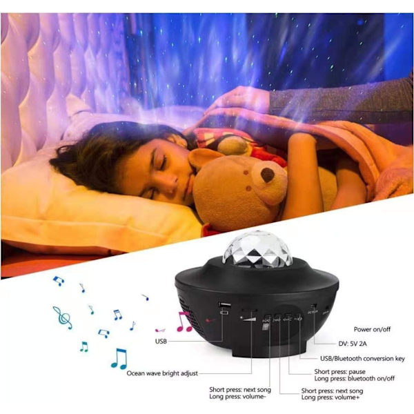 #Stjerneprojektor, stjerneprojektor natlampe med bluetooth højttaler#