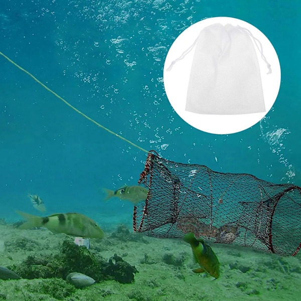 10 stk. Fiskegarnpose Agnkontainer Snørestreng Mesh Sekk Ikke-vevd Nettpose