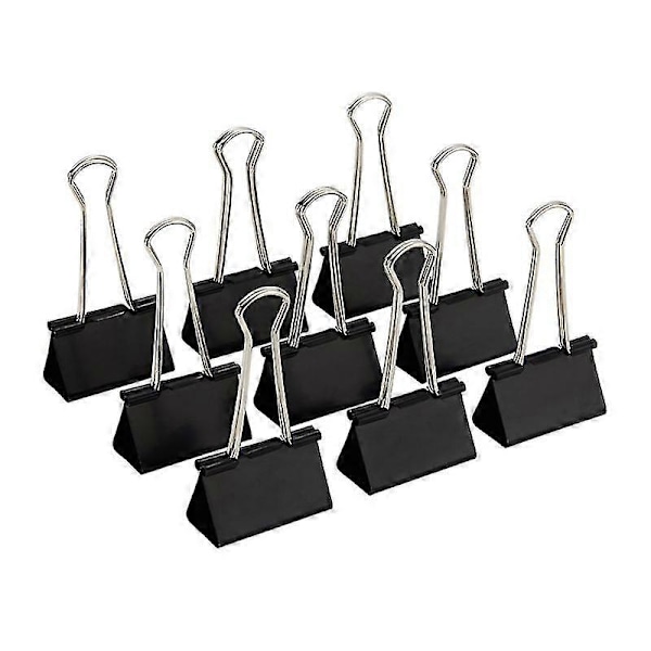 Foldbare clips papir metal bindere papirclips multifunktionelle clips medium sort (25 mm) pakke med 12