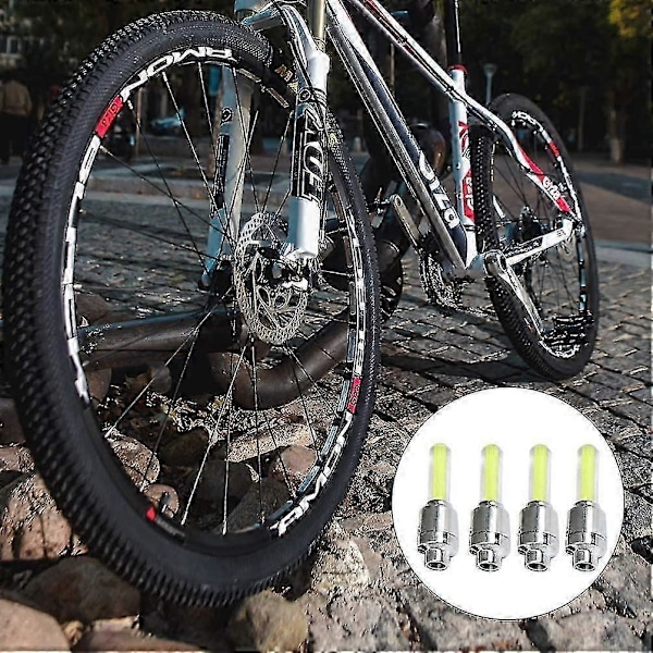 Cykelhjul Lys Cykeldæk Lys Led Lys Hjul Lys Led Hjul Lys Bil Nat Cykel Udendørs (gul) (4 stk) yu