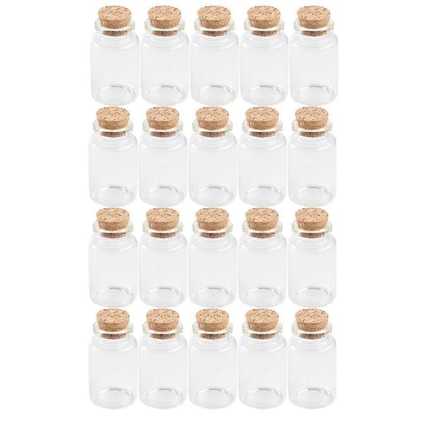 20 kpl Korkki Lasipullot Mini Toivepullo Läpinäkyvät Toivepurkit Kannettava Säilytyspullo Tee Alipakkauspullot Koti Juhlat Toimisto Kauppa (30x70mm