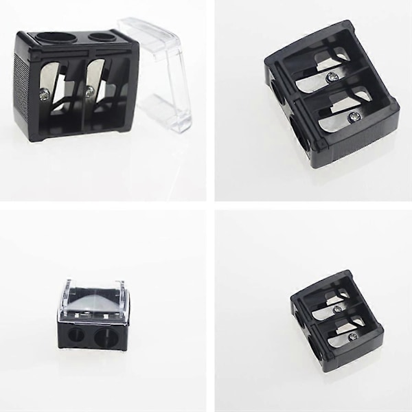 1 stk Dobbel Hull Blyantspisser Kosmetisk Blyantspisser for Øyenbryn Leppe Liner Eyeliner (Svart)