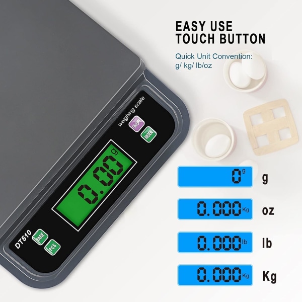 Elektronisk Kjøkkenvekt 30kg/1g, Digital Matvekt Hjemmebaker