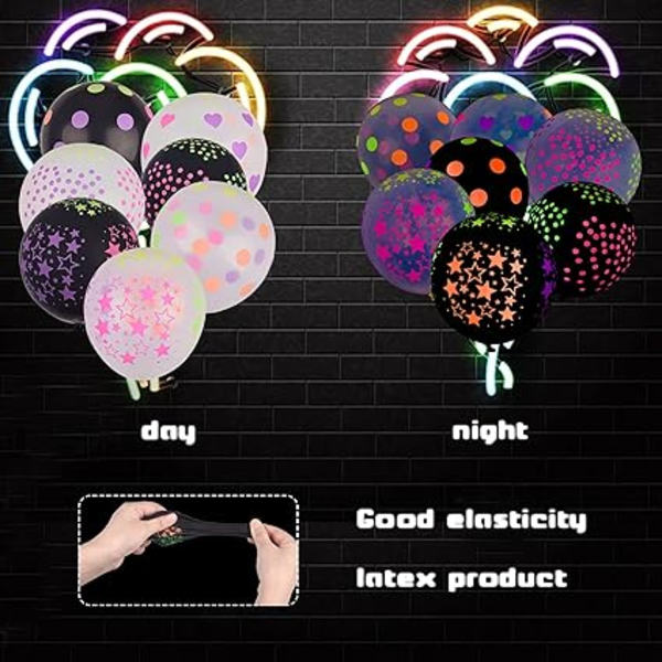 /#/100 Pak Glød i Mørke Fluorescerende Balloner til Polka Dot The/#/