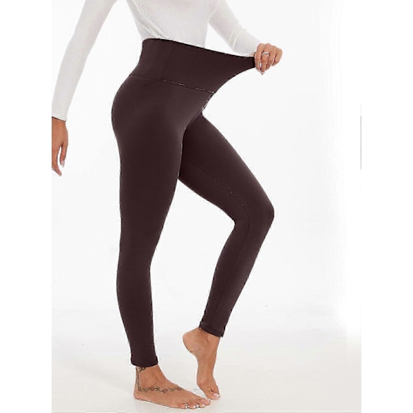 Højtaljede leggings til kvinder UK Termiske tykke fleeceforede leggings bløde og varme