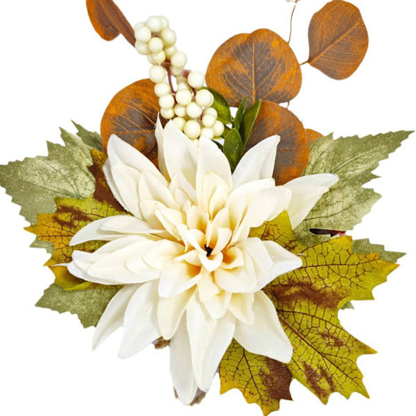 #Kunstig hvit blomsterpynt, 25 x 20 cm#