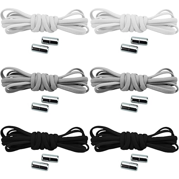 6 par elastiske lisser med metallspenne Elastiske lisser Nei
