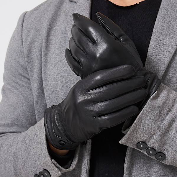 /#/1 par sorte touch screen herrehandsker Haining læder/#/