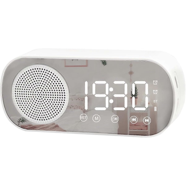Digital väckarklocka, LED-spegel elektronisk klocka med FM-radio