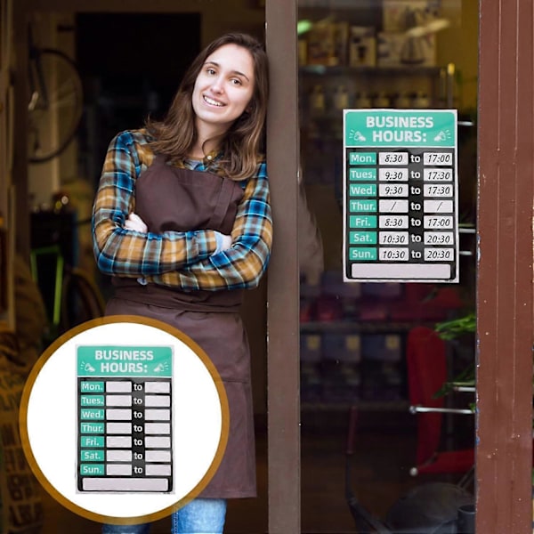 Åpningstider Skilt Selvklebende Time Skilt Omskrivbare Time Skilt Klistremerker Time Etiketter Selvklebende Kontordør Skilt Egendefinerte Tagger Klistremerker