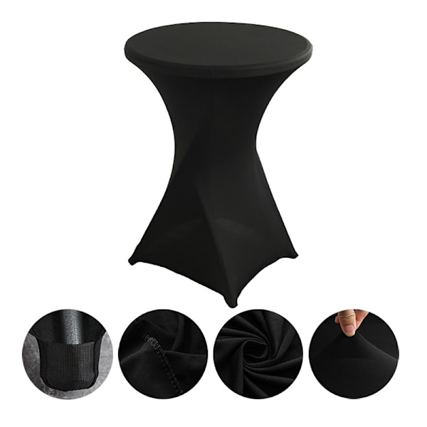 80x110cm svart stretch fyrkantig cocktailduk, svart