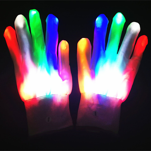 LED-hansker Lysende/Fargerike, LED-blinkende belysning/Flerfarget
