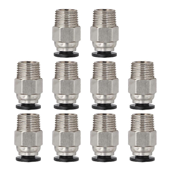 UEETEK 10 stk. PC4-M10 Hanlige Lige Pneumatiske PTFE Rørfittings Konnektorer til 3D Printer