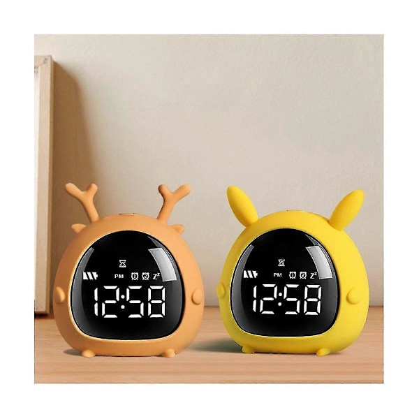 Student Väckarklocka USB-Laddning Röststyrning Skrivbord Digital LED-Klocka Mini Elektronisk Barn A
