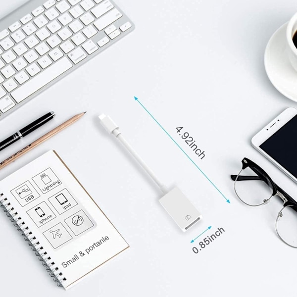 Lightning-kabel, USB-adapter för iPhone-kamera, iOS OTG-kabel