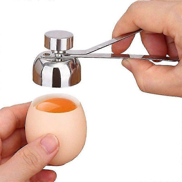 Eggeskallåpner i rustfritt stål, slitesterk eggkutter i rustfritt stål, eggknekker for forskjellige egg, andeegg, en god hjelper til matlaging 1