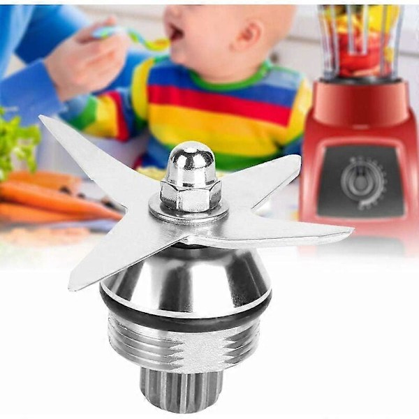 Blenderkniv, rustfrit stål 4-bladet blenderkniv samling udskiftningstilbehør