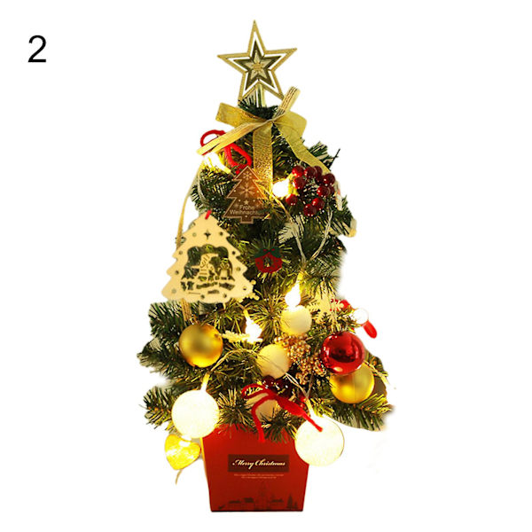 Farfi 1 Set Led Vackert Handgjort Mini Julgran Estetisk Elegant Pvc Julgransmodell För Hem2