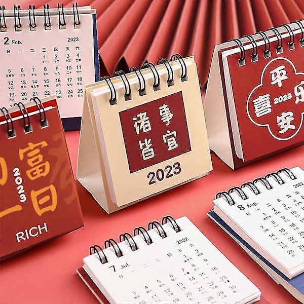 Mini Kalender Inspirerande Text Enkel Bläddering Delikat Mönster Dekorativ Flexibel Daglig Schema Portabel 2023 Stående Flip Skrivbordskalender F